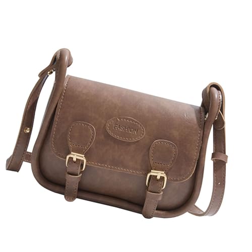 Damen Retro Umhängetasche Pendelbeutel PU Leder Crossbody Square Winter Messenger Stilvolle Handtasche Damen Schulter PU Leder Messenger Winter Crossbody Handtasche von SELVFZ