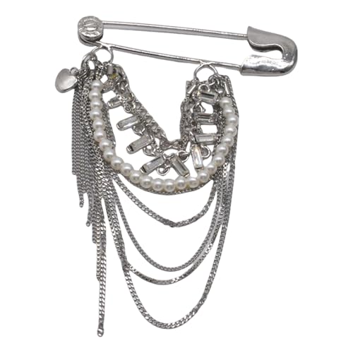 Einstellbare Kette Quasten Retro Brosche Pin Legierung Zubehör Perlen Verschönert Designs Formelle Freizeitverschleiß Dekoration Retro Kette Brosche von SELVFZ