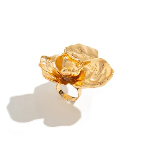 Einzigartige Blumenfinger Ringe Verstellbare Ringe Öffnen Stilvoller Finger Auffälliger Schmuck Offene Legierung von SELVFZ