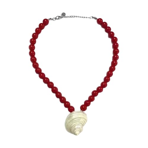 Einzigartige Schale Glasperlen Halskette Verstellbares Design Seilchain Stylish Accessoire Für Lässige Abendoutfits Halskette Für Tägliche Verschleiß von SELVFZ