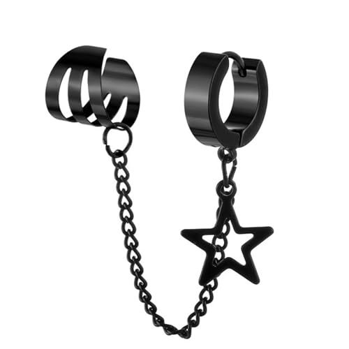 Elegant 316L Edelstahlstern Ohr Ohrmanschette Schmuck Sichere Clips Leichtes Set Für Frauen Klinische Klasse Edelstahl Ohrschmuck von SELVFZ