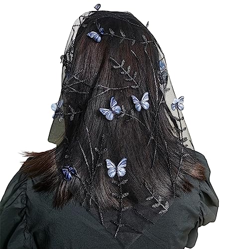 Elegante Kirchenschleiftemalz Spitze Schleier Stirnband Frauen Brautparty Kopfschmuck Kapelle Schleier Tüll Schal Kopfdecke Kopfdecke Kopfbedeckungen von SELVFZ