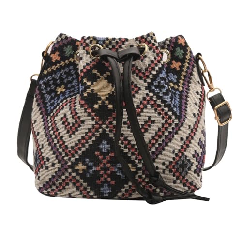 Ethnische Stil Umhängetasche Für Frauen Modische Eimer Tasche Drawschnell Crossbody Shopping Dating Messengerinnen Frauen Eimer Kordelstring Schulter Modische Kreuzkasse Für Täglich von SELVFZ