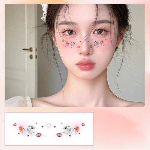 Face Temporär Tätowierte Gefälschte Tätowierte Aufkleber Für Musikfestival Make Up Raves Accessoires Wasserdichte Tätowierte Aufkleber von SELVFZ