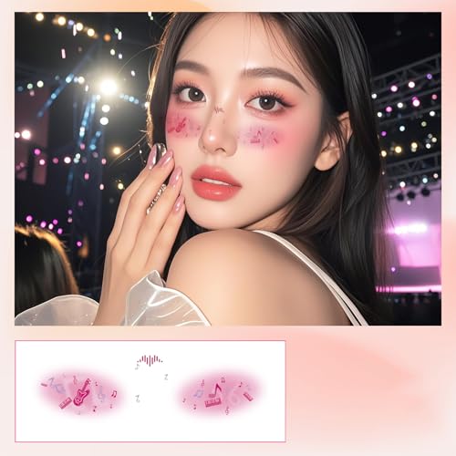 Face Temporär Tätowierte Gefälschte Tätowierte Aufkleber Für Musikfestival Make Up Raves Accessoires Wasserdichte Tätowierte Aufkleber von SELVFZ
