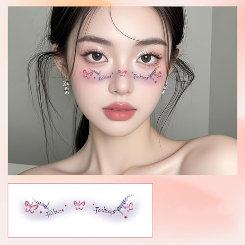 Face Temporär Tätowierte Gefälschte Tätowierte Aufkleber Für Musikfestival Make Up Raves Accessoires Wasserdichte Tätowierte Aufkleber von SELVFZ