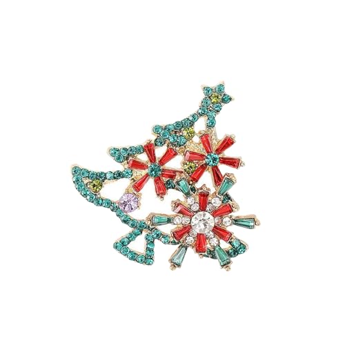 Festliche Kristall Weihnachten Brosche Stilvolle Strasssteine ​​Design Party Secure Clasp Accessoire Legierung Schmuck Geschenk Sicherer Verschluss von SELVFZ