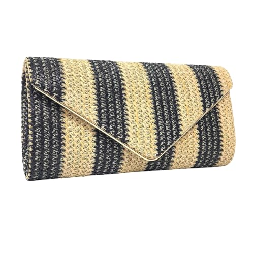 Frauen Gestreifte Umhängetaschen Strohstrandtasche Handgewebtes Crossbody Messenger Urlaub Handtasche Für Reisen Urlaub Frauen Strand Handgewebt von SELVFZ