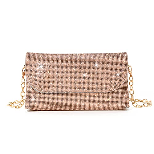 Frauen Handtasche Glitzer Abendbeutel Party Brautkupplung Abschlussball Hochzeitsbecher Schulter Crossbody Taschen Abnehmbarer Kettenabend Clutch Tasche Rot von SELVFZ