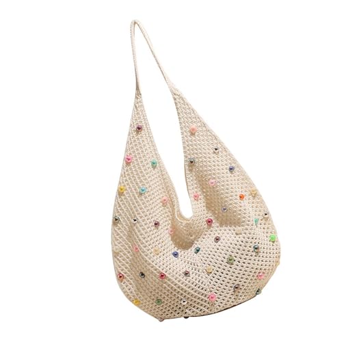 Frauen Handtasche Strandtasche Ästhetische Achselhöhlenbeutel Mode Häkelschulter Strick Unterarm Für Reisurlaub Frauen Strand Häkeln Unterarm Mode Handtasche Ästhetische Schulter von SELVFZ