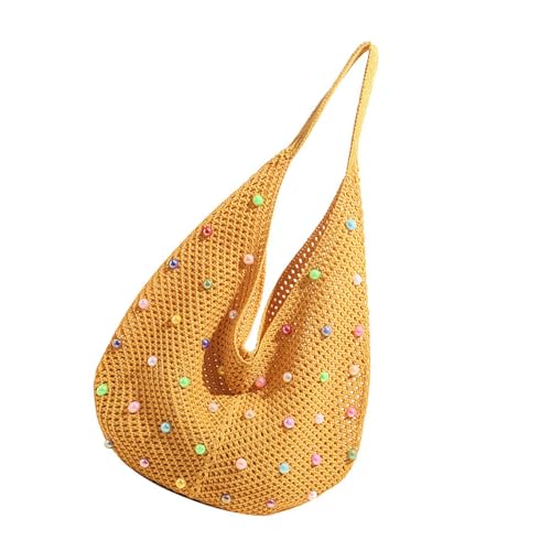 Frauen Handtasche Strandtasche Ästhetische Achselhöhlenbeutel Mode Häkelschulter Strick Unterarm Für Reisurlaub Frauen Strand Häkeln Unterarm Mode Handtasche Ästhetische Schulter von SELVFZ