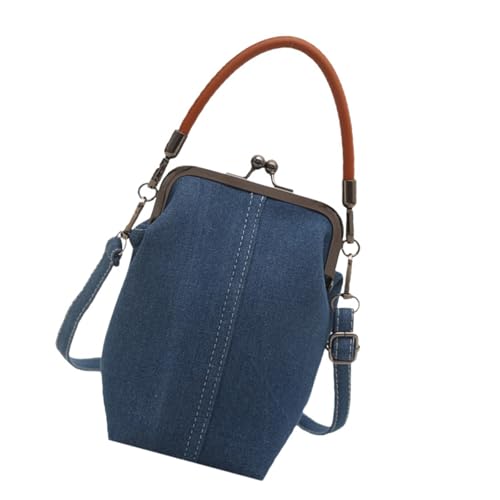 Frauen Tasche Kuss Crossbody Bag Trendy Schulter Telefon Top Handtasche Denims Messenger Für Tägliche Frauen Einfacher Crossbody Top Handtasche Kuss Schloss Schulter von SELVFZ