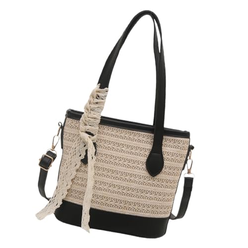 Frauen Tasche Schöne Crossbody Bag Einfacher Schulterstrohhandtasche Eimer Großkapazität Messenger Für Alltägliche Frauen Strand Große Kapazität Schulter Stroh Crossbody Eimer von SELVFZ