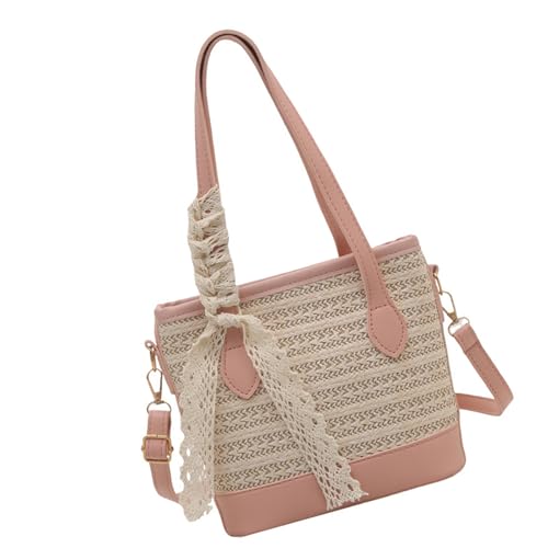 Frauen Tasche Schöne Crossbody Bag Einfacher Schulterstrohhandtasche Eimer Großkapazität Messenger Für Alltägliche Frauen Strand Große Kapazität Schulter Stroh Crossbody Eimer von SELVFZ