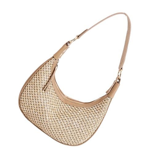 Frauen Umhängetasche Einfache Knödel Bag Retro Boten Damen Achselhöhle Gewebter Crossbody Für Tägliche Frauen Crossbody Stroh Gewebtes Schulter Damen Casual Messenger von SELVFZ