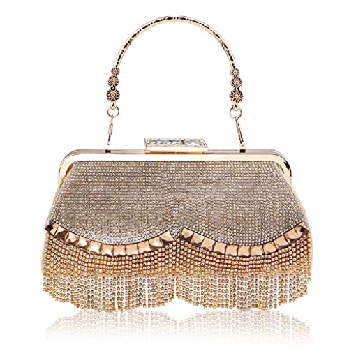 Frauenabendtasche Gold Clutch Bags Kristall Perlen Für Crossbody Tasche Funkelnde Hochzeitskupplung Geldbeutel Abend Clutch Taschen Für Hochzeiten Strasshandtasche von SELVFZ