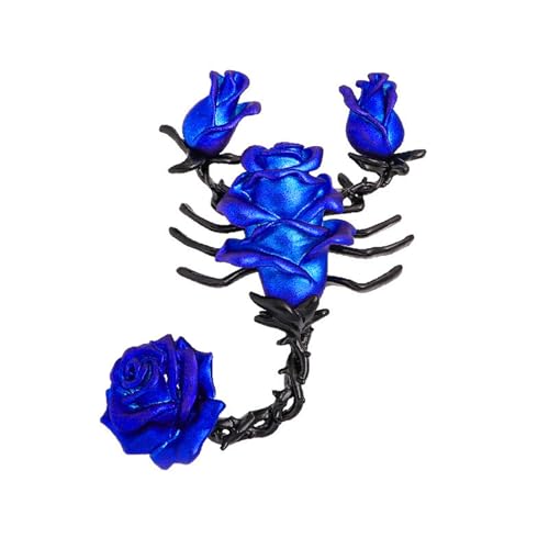 Gothic Styles Scorpions Mit Rose Brosche Robuste Legierung Tropf Malerei Handwerkskunst Unisex Fashion Lapel Pin Schmuck Tropfmalerei Vintage Brosche von SELVFZ