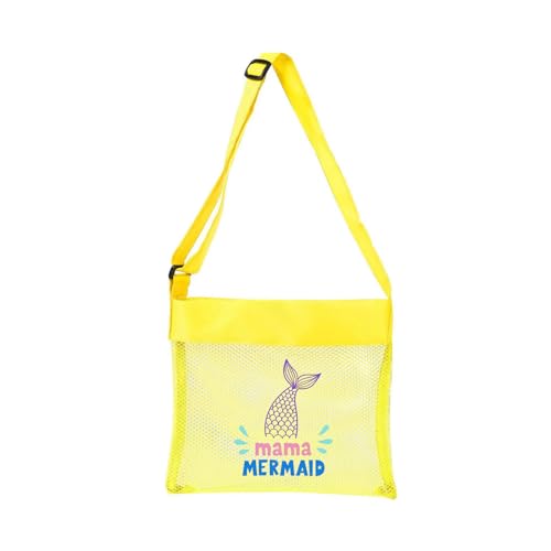 Großkapazitätsklappbare Meshes Strandbeutel Verstellbarer Schultergurt Kinder Spielzeug Tragbares Meeresschalen Sammeln Tragbar von SELVFZ