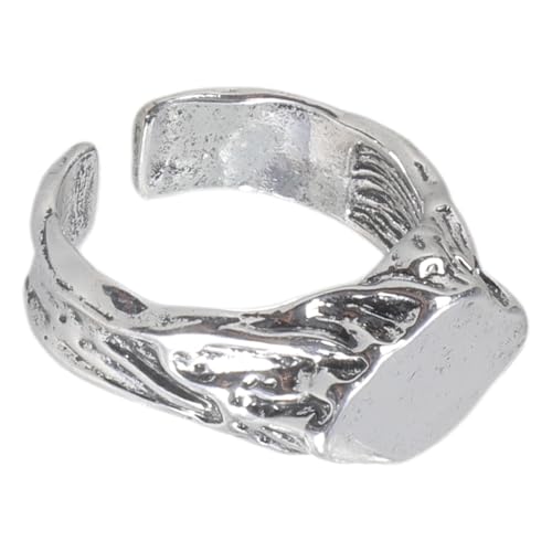 Handgefertigte Steinringe Robuste Rock Textur Vintage Nomadic Design Sturdy Alloy Stone Finger Ringe Schmuck Geschenk Retro Unisex von SELVFZ