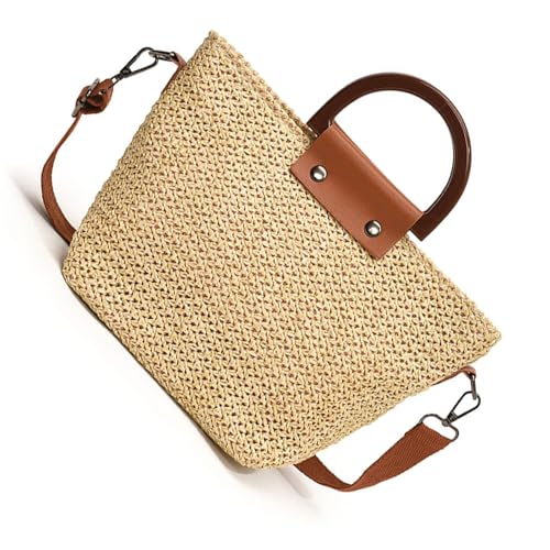 Handgewebte Umhängetasche Für Frauen Top Handtasche Strand Mädchen Crossbody Shopping Stroh Boten Frauen Strand Mode Schulter Crossbody Handgewebtes Handtasche Und Geldbörse von SELVFZ