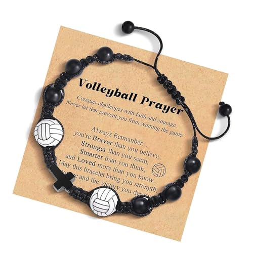 Herren Schwarz Geflochtene Holzkruzifixarmband Naturholzperlen Kabel Sportstile Vielseitige Schmuck Geschenk Sport Thematisches Holzarmband Für Männer von SELVFZ