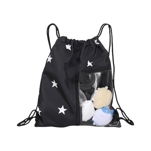 Itabag Draw String Rucksacks Bag Transparency Pin Display Daypack Reisetasche Sport Fitnessstudio Sackpack Für Schulanime Cosplay Transparent Daypack Reisetaschen Reisetaschen von SELVFZ