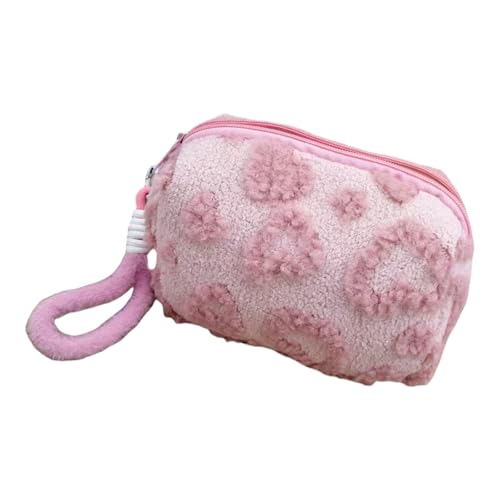 SELVFZ Kosmetische Tasche Mit Plüsch Toilettenbeutel Liebe Druckkosmetische Organisatoren Make Up Hautpflege Organisatoren Für Frauen Love Print Travel Toilettenkoffer Make Up Mit von SELVFZ