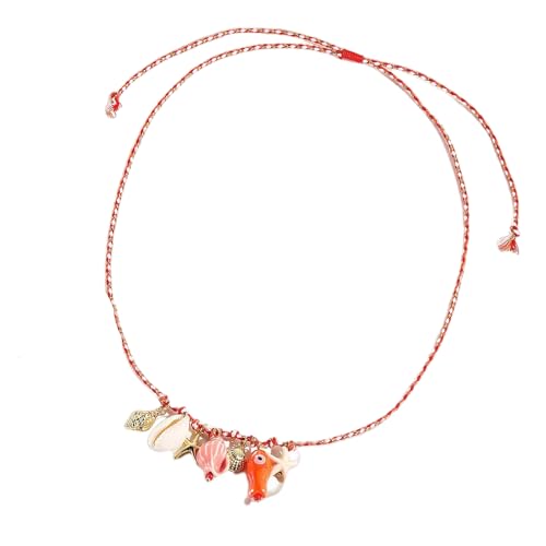 Leichte Keramik Schale Perlen Halskette Einstellbare Länge Für Freizeit Outfit Oder Badebekleidung Zubehör Farbenfrohe Seilschale Anhänger von SELVFZ