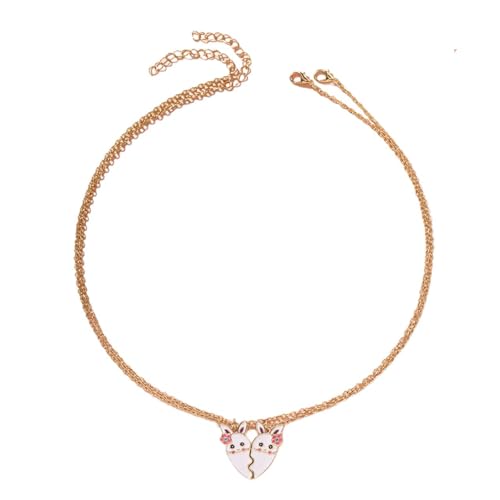 Liebe Herz Und Kaninchen Entwirft Halsketten Für 2 Mädchen Basteln Aus Robuster Legierung Die Für Tägliche Verschleiß Stilvoller Outfits Geeignet Sind von SELVFZ