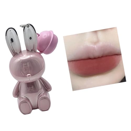 Matte Flüssiger Lippenstift Make Up Wasserdicht Lang Anhaltende Verschleiß Kein Stick Tasse Lippenstift 2 In 1 Schlüsselbundlipgloss Für Frauen Kaninchenlippen Glasur Glasur von SELVFZ