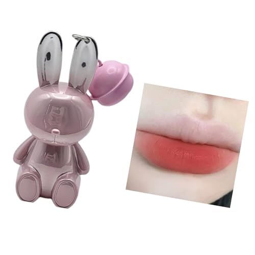 Matte Flüssiger Lippenstift Make Up Wasserdicht Lang Anhaltende Verschleiß Kein Stick Tasse Lippenstift 2 In 1 Schlüsselbundlipgloss Für Frauen Kaninchenlippen Glasur Glasur von SELVFZ