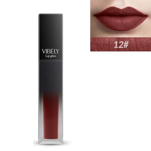 Matte Samt Lipgloss Wasserdichtes Make Up Flüssiger Lippenstift Non Stick Cup Langlebig Leicht Zu Tragen Tönung Für Frauen Make Up Lipgloss von SELVFZ