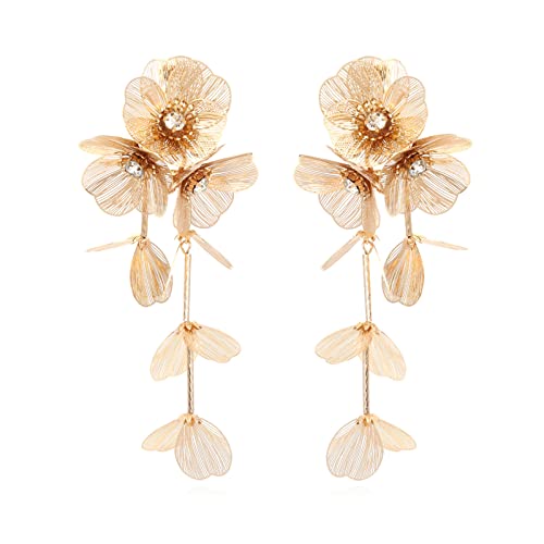Mehrschicht Goldene Silbermetallblume Langkette Quaste Hangle Ohrringe Für Frauen Mädchen Trend Übertriebener Schmuck Mehrschicht Goldene Silbermetallblume Langkette Quaste Hangle Ohrringe Für Frauen Mädchen Trend Übertriebener Schmuck von SELVFZ