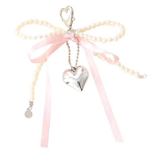 Mode Perlen Bögen Keychain Multi Funktionstasche Charme Accessoire Telefon Ornament Herz Anhänger Für Frauen Und Mädchen Stilvolle Tasche Hängen von SELVFZ