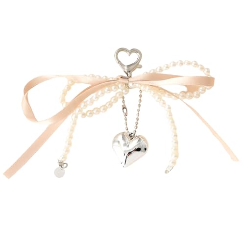 Mode Perlen Bögen Keychain Multi Funktionstasche Charme Accessoire Telefon Ornament Herz Anhänger Für Frauen Und Mädchen Stilvolle Tasche Hängen von SELVFZ
