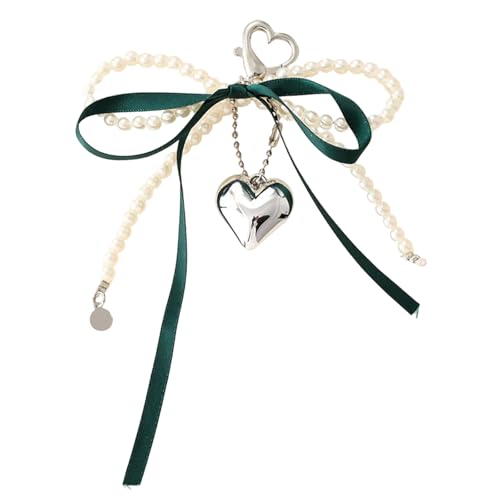 Mode Perlen Bögen Keychain Multi Funktionstasche Charme Accessoire Telefon Ornament Herz Anhänger Für Frauen Und Mädchen Stilvolle Tasche Hängen von SELVFZ