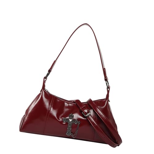 Moderne Schulterbeteiligung Handtasche Mit Verstellbarem Riemen Und Auffälligen Stollen PU Leder Unterarmtasche Für Tägliche Verwendung Gothic Punk Umhängetasche von SELVFZ