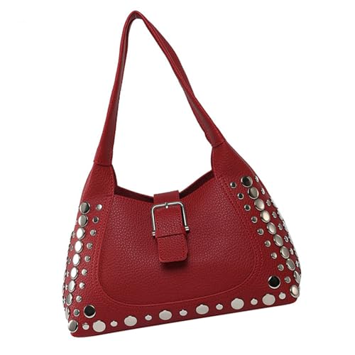 Moderne Schultergrundstück Handtasche Mit Ausreichend Stauraum Und Auffällige Stollen PU Leder Unterarmtaschen Für Tägliche Verwendung Von Umhängetaschen von SELVFZ