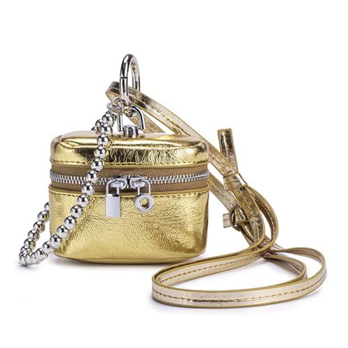 Münze Geldbeutel Keychain Verspielte Münzhalter Geldbeutel Accessoire Leder Textur Für Modische Jugendliche Frauen Und Studenten Stilvoller Lederkosmetikkoffer von SELVFZ