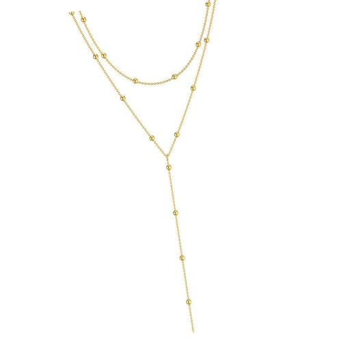 Multiple Layer Y Halskette Glänzende Legierungsmaterialien Elegante Fransenverzierung Geschenk Für Ihre Gold Silber Choices Multilayer Colarbone Kette von SELVFZ