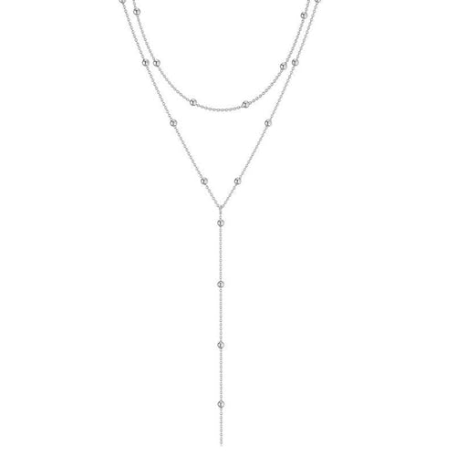 Multiple Layer Y Halskette Glänzende Legierungsmaterialien Elegante Fransenverzierung Geschenk Für Ihre Gold Silber Choices Multilayer Colarbone Kette von SELVFZ