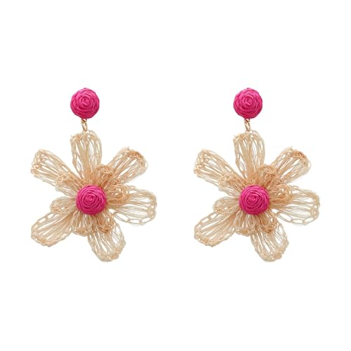 Natural Raffia Hängende Ohrringe Bequeme Verschleiß Ohrringe Farbenfroher Schmuck Geeignet Für Alltägliche Kleidung Und Feierlichkeiten Handgefertigt von SELVFZ