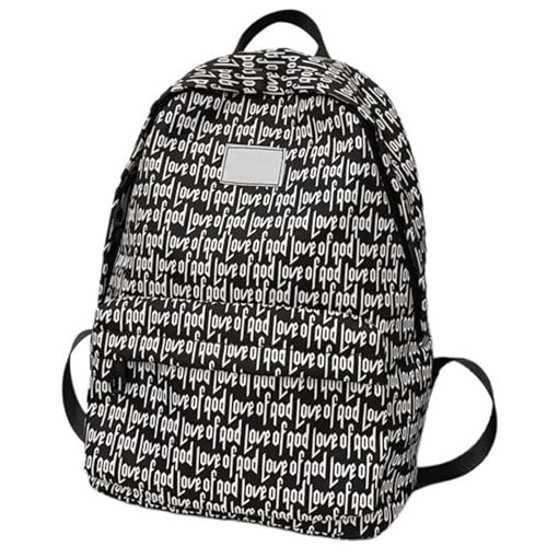 Nylon Rucksack Für Frauen Geräumige Schultasche Für Bücher Und Vorräte Mit Komfortablen Gurt Casual Daypack Laptop Taschen Mode Schwarze Rucksack von SELVFZ