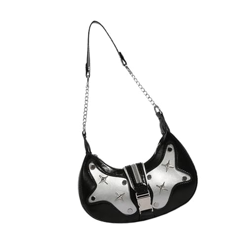 PU Leder Umhängetasche Für Frauen Stilvolle Achselhalterbeutel Kette Achselhöhle Halb Moom Shopping Trendy Handtasche Frauen Mode Achsel PU Leder Handtasche Kette Schulter Halbe Moom von SELVFZ