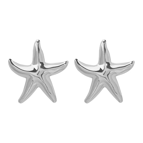 Polierte Legierungsstärke Mode Ohrringe Dateless Design Beach Themen Ohrringe Accessoire Ideal Für Party Oder Büro Mode Metallstarfische von SELVFZ