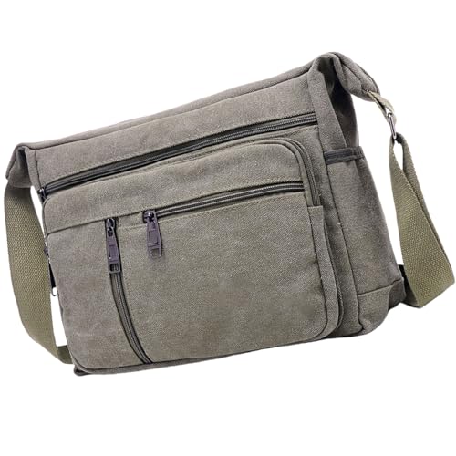 Praktische Leinwand Umhängetasche Mit Verstellbarem Riemen Geräumiger Crossbody Geldbörse Multi Fach Handtasche Für Den Täglichen Gebrauch Stilvoller Männer Umhängetasche von SELVFZ
