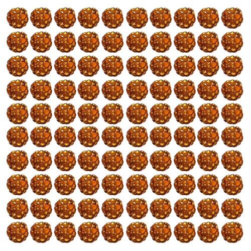 SELVFZ 100 Pcs 10 Mm Funkelnde Kristallperlen Set Weiche Und Fliegende Disco Kugel Ton Perlen Strasssperlen Für Handgefertigtes Zubehör Perlenzubehör Sortiment von SELVFZ