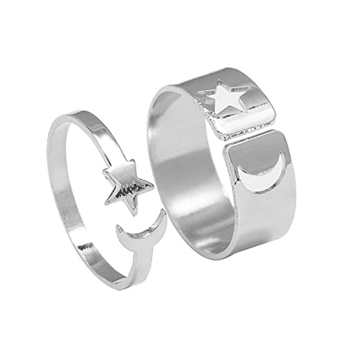 SELVFZ 2 PCs Passende Mondstar Paare Ringe Zum Täglichen Tragen Von Party Abendessen Geschenk Für Verlobte Freundin Frau Ehemann Elegant SELVFZ 2 PCs Passende Mondstar Paare Ringe Zum Täglichen Tragen Von Party Abendessen Geschenk Für Verlobte Freundin Frau Ehemann Elegant von SELVFZ