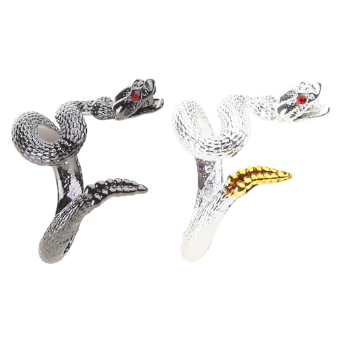 SELVFZ 2 PCs Punk Verstellbare Schlangenring Mode Kühle Paar Schmuck Vintage Unregelmäßiger Tierfinger Open Ringe SELVFZ 2 PCs Punk Verstellbare Schlangenring Mode Kühle Paar Schmuck Vintage Unregelmäßiger Tierfinger Open Ringe von SELVFZ