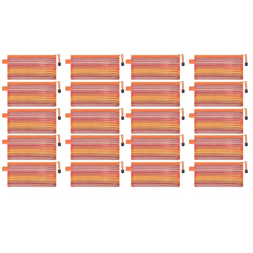 SELVFZ 20 PCs Reißverschlüsse Beutel Meshes Bag Mit Reißverschlüssen Klare Reisebeutelbeutel Kleine Aktenbeutel Bürovorräte von SELVFZ